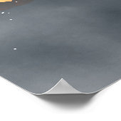 Poster Joyeux Halloween noir et orange (Coin)