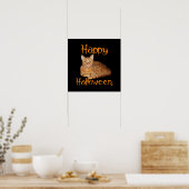 Poster Joyeux Halloween non effrayant Tabby orange chat (Cuisine)