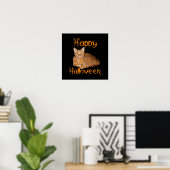 Poster Joyeux Halloween non effrayant Tabby orange chat (Bureau à domicile)