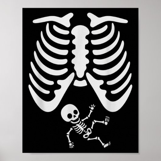 Poster Joyeux Halloween Pregnant Baby Skeleton Mer Éffray (Devant)