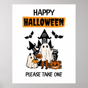 Poster Joyeux Halloween "S'il vous plaît prenez un" Candy