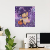 Poster Joyeux Halloween : Teddy la sorcière (Bureau à domicile)