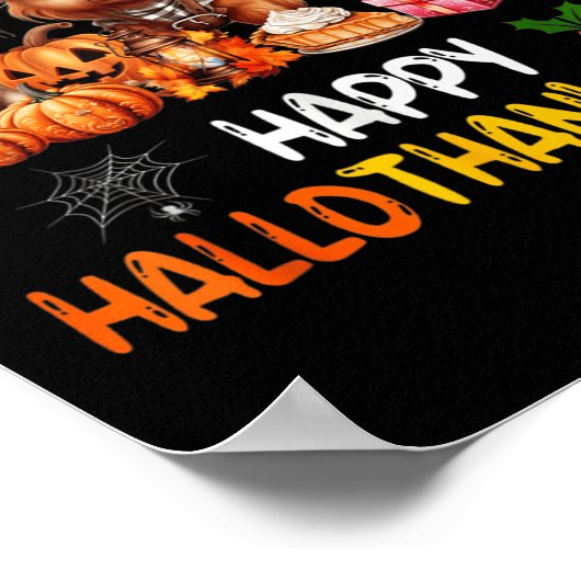 Poster Joyeux Halloween Thanksgiving Christmas Highland C (Coin)