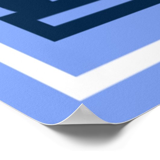 Poster Joyeux Hanoukka bleu et blanc (Coin)