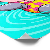 Poster Joyeux Hippo | Belle caricature de l'art de la pép (Coin)