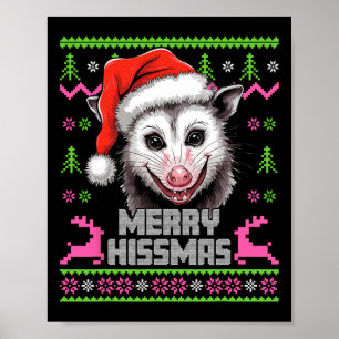 Poster Joyeux Hissmas Opossum Possum Lover Noël laid