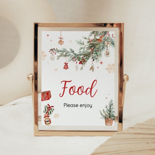 Poster Joyeux hiver Petite nourriture Baby shower de Noël