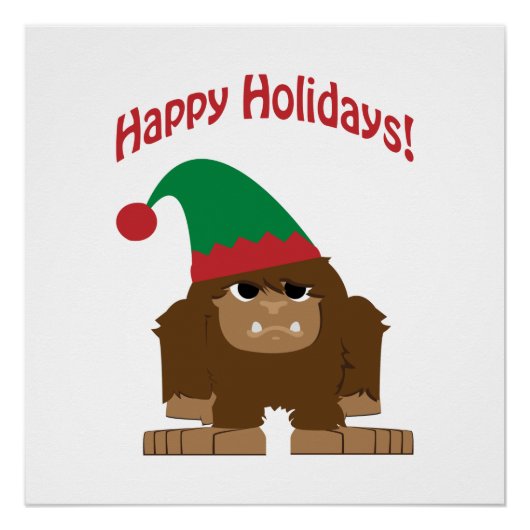 Poster Joyeux Hokidays ! Noël Bigfoot (Devant)