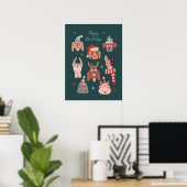 Poster Joyeux Howlidays Noël Fête du chien (Bureau à domicile)