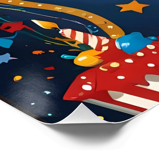 Poster Joyeux Invitation d'anniversaire (Coin)