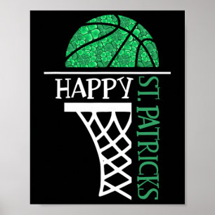 Poster Joyeux joueur de basket-ball Shamrock Jour de la S