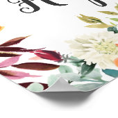 Poster Joyeux Jour après Rustic Automne Floral Mariage (Coin)