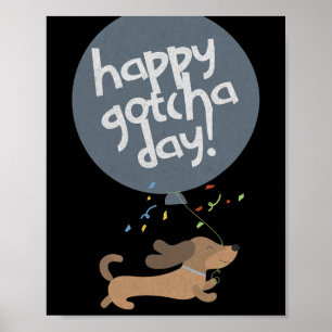 Poster Joyeux jour d'adoption chien nouveau chiot jour d'