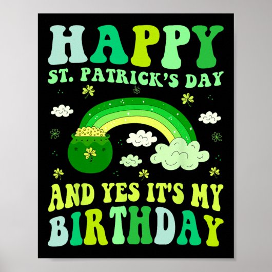 Poster Joyeux Jour de la Saint Patrick Anniversaire Saint (Devant)