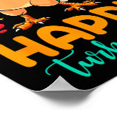 Poster Joyeux Jour de la Turquie Thanksgiving Turquie Pèl (Coin)