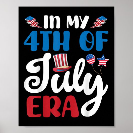 Poster Joyeux Jour De L'Indépendance À Mon Ère 4 juillet  (Devant)