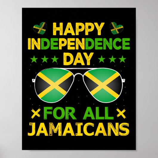 Poster Joyeux Jour de l'Indépendance Pour Tous Les Jamaïc (Devant)