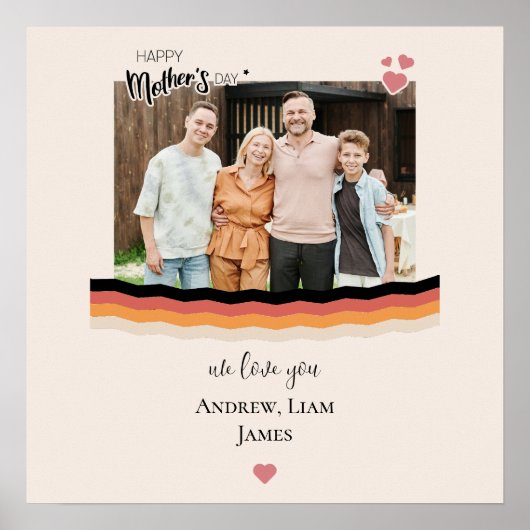 Poster Joyeux jour de mère nous t'aimons (Devant)