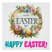 Poster Joyeux Jour de Pâques - Femme (Devant)