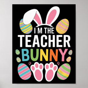 Poster Joyeux jour de Pâques Je suis Le Professeur Bunny
