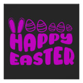 Poster Joyeux jour de Pâques - Mignonne lapin (Devant)