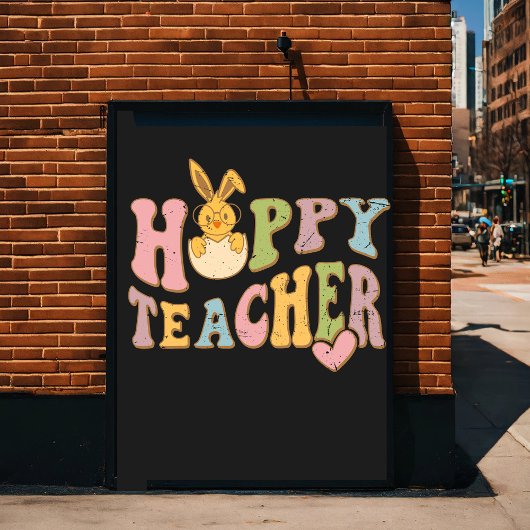 Poster Joyeux Jour de Pâques - Oeufs de Pâques Drôle