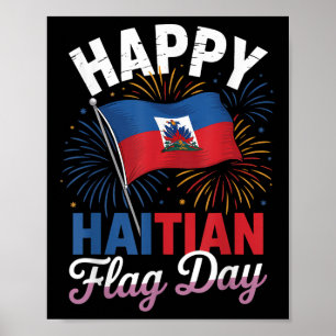Poster Joyeux Jour du Drapeau haïtien Cool Haïti Carte du