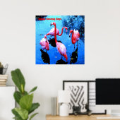 Poster Joyeux Jours de danse flamants (Bureau à domicile)