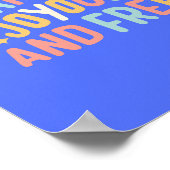 Poster Joyeux, Joyeux, Libre, Motivationnel, Inspirationn (Coin)