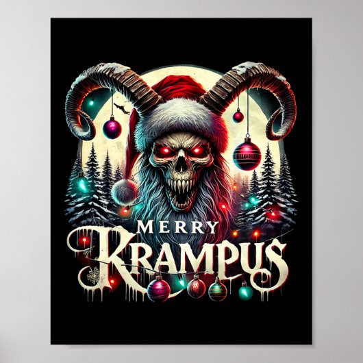 Poster Joyeux Krampus Noël Krampus Vient En Ville (Devant)
