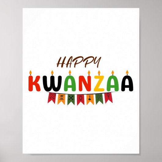 Poster Joyeux Kwanzaa - 7 Principes Des Tee - shirts De K (Devant)