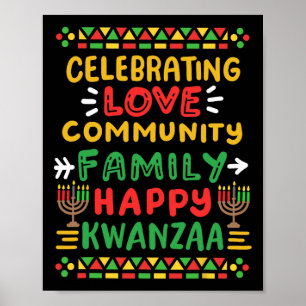 Poster Joyeux Kwanzaa célébrant l'amour Commune Famille H