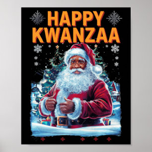 Poster Joyeux Kwanzaa Joyeux Noël Africain Américain Hoi