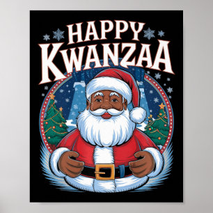 Poster Joyeux Kwanzaa Joyeux Noël Africain Américain Hoi