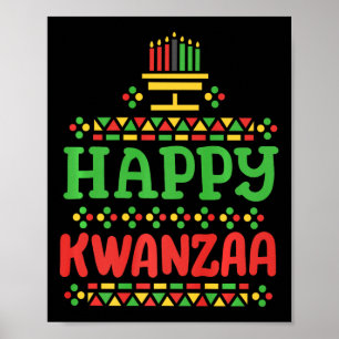 Poster Joyeux Kwanzaa Joyeux Noël Hommes afro-américains