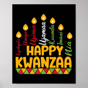 Poster Joyeux Kwanzaa Kinara Sept Bougies Principes De K