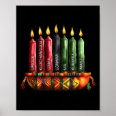 Poster Joyeux Kwanzaa Kinara Sept Bougies Principes De K (Devant)