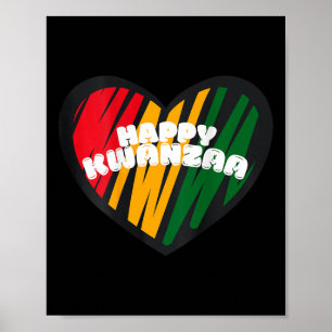 Poster Joyeux Kwanzaa Kinara-sept bougies Principes de K