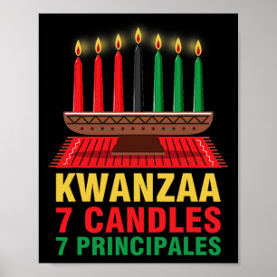 Poster Joyeux Kwanzaa Kinara Sept Principes Bougies Pan