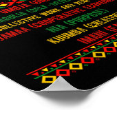 Poster Joyeux Kwanzaa Pyjama Kinara Principes Bougies Pan (Coin)