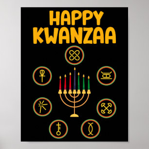 Poster Joyeux Kwanzaa Sept Principes De Kwanzaa Kinara M