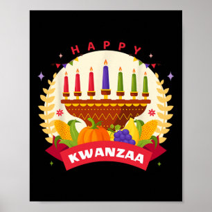 Poster Joyeux Kwanzaa Sept Principes De Kwanzaa Kinara M