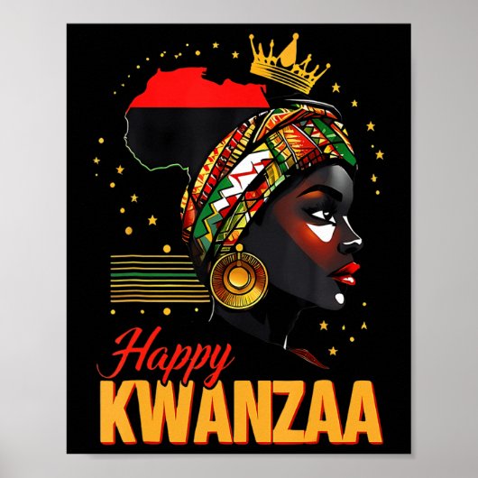 Poster Joyeux Kwanzaa Sept Principes De Kwanzaa Women Me (Devant)