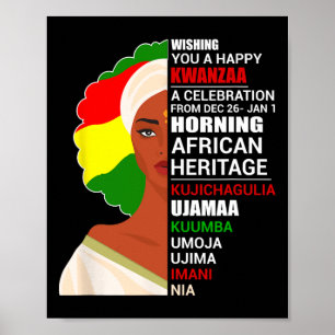 Poster Joyeux Kwanzaa Sept Principes Des Femmes De Kwanza
