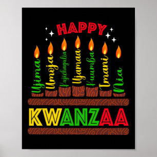 Poster Joyeux Kwanzaa Sept Principes Des Femmes De Kwanza