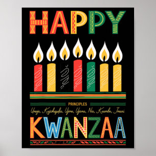 Poster Joyeux Kwanzaa Sept Principes Des Femmes De Kwanza