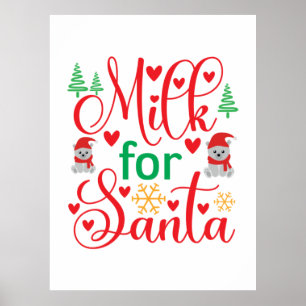 Poster Joyeux Lait De Noël Pour Père Noël
