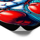 Poster Joyeux Lapin de Pâques Boxe Rabbit Hommes Femmes E (Coin)