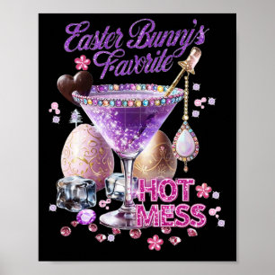 Poster Joyeux lapin de Pâques Favori Hot Mess Cute Martin