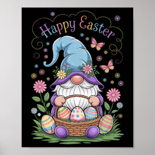 Poster Joyeux lapin de Pâques Gnome Hug Oeufs de Pâques G